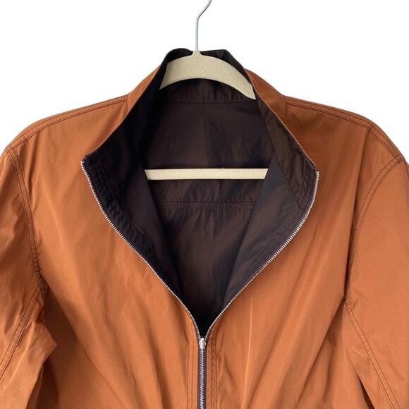 Lafayette 148 New York Reversible Brown Rust Zipper Jacket Windbreaker small - Picture 2 of 9